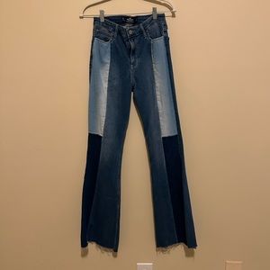 hollister flare colorblock jeans